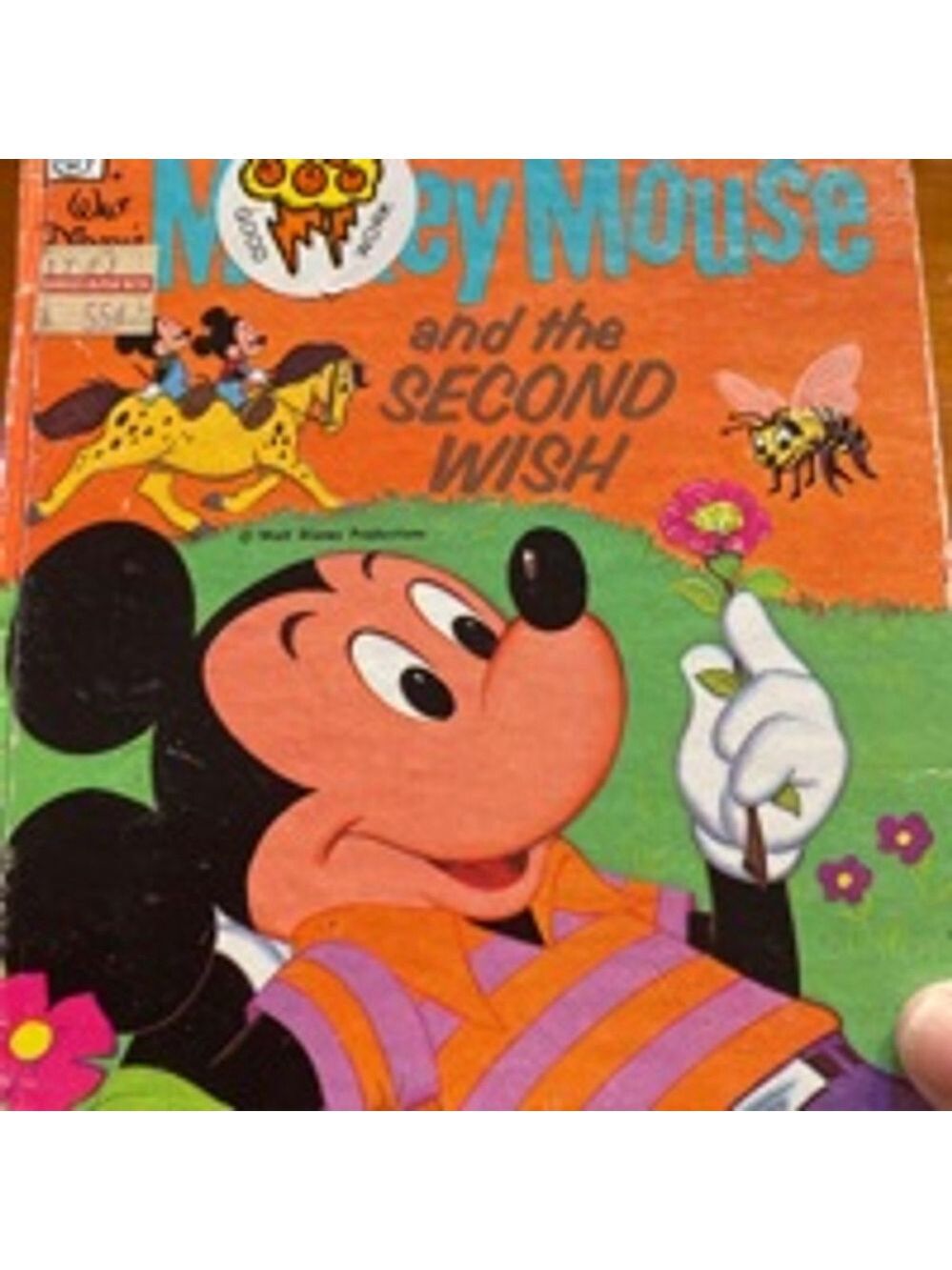 Disney Mickey Mouse & the second Wish Kids Book tell-A-Tale Book VTG-1973-